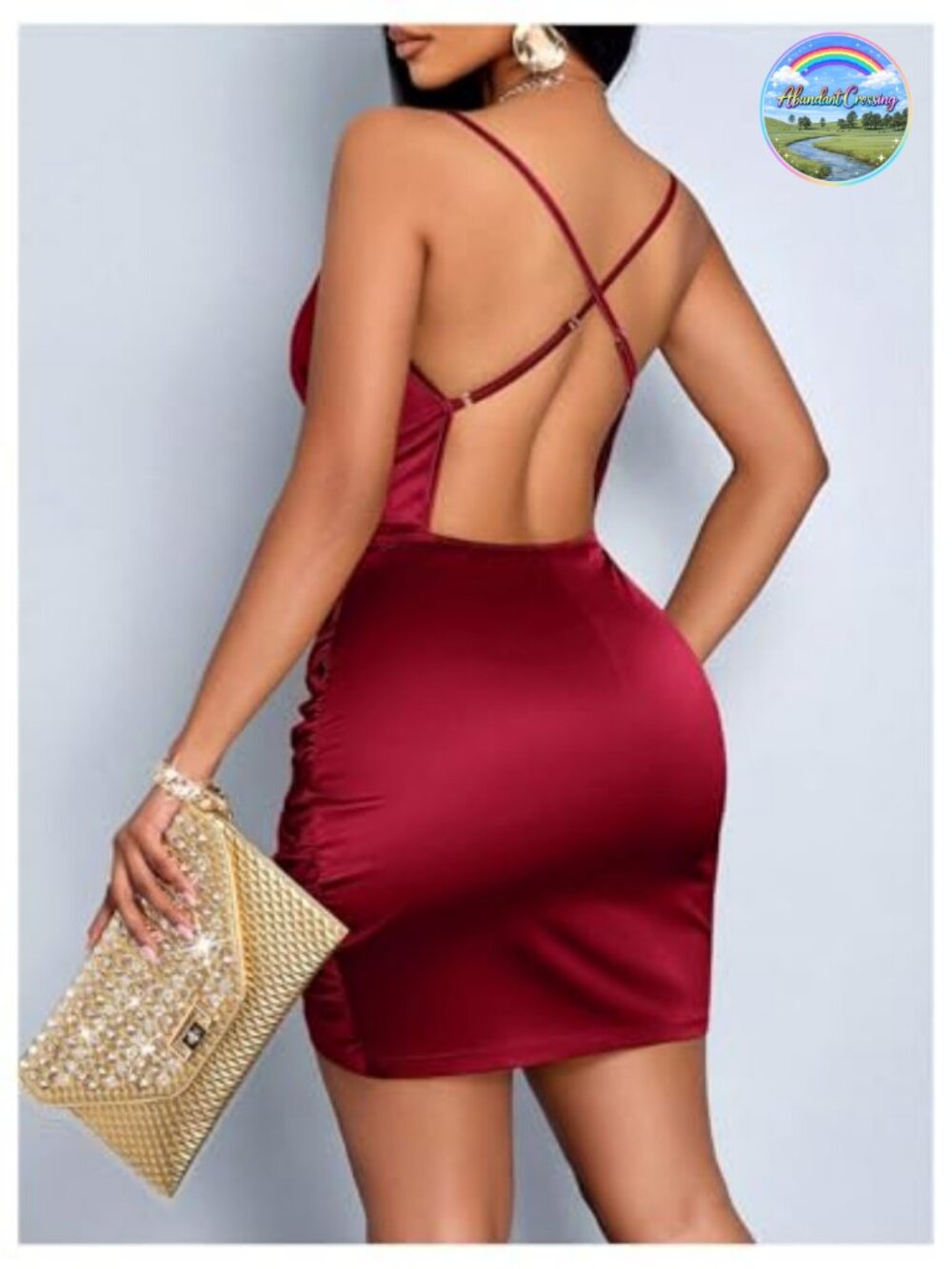 Satin Bodycon Party Mini Dress Sleeveless Ruched Draped Cocktail